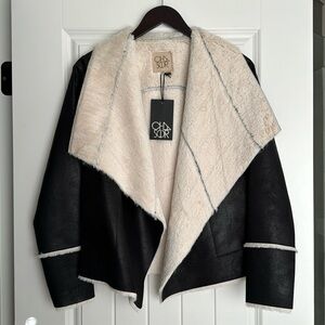 Black Faux Sherling Coat